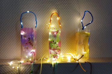 Bunte Folien mit Lichtern